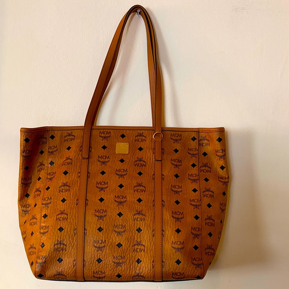 MCM Cognac Visetos Tote Bag